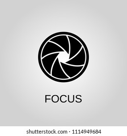 Focus icon. Focus symbol. Flat design. Stock - Vector illustration
