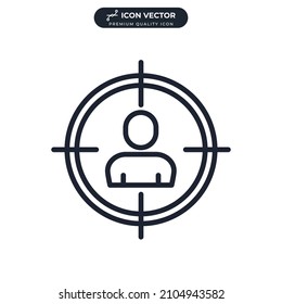 Plantilla de símbolo de icono de foco para la ilustración vectorial de la colección de diseño gráfico y web
