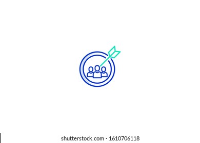 Focus icon in trendy flat style isolated on white background vector illustration