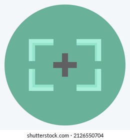 Focus Icon in trendy flat style isolated on soft blue background