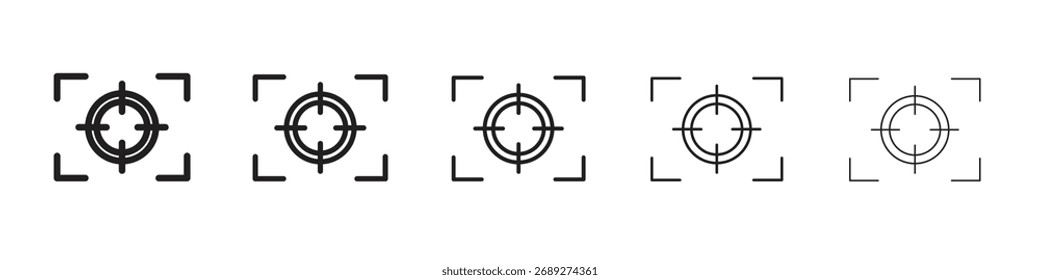 Icono de foco Línea de Arte vectorial Ilustraciones colección