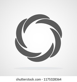 Focus icon. Vector illustration. Aperture diaphragm icon. Camera icon isolated