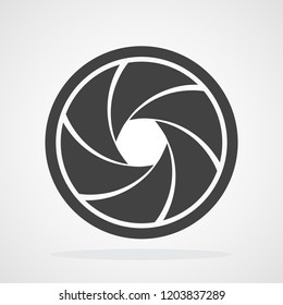 Focus icon. Vector illustration. Aperture diaphragm icon. Camera icon isolated