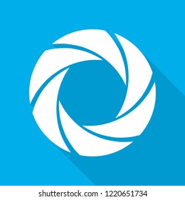 Focus icon. Vector illustration. Aperture diaphragm icon. Camera icon isolated