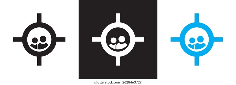Icono de enfoque.  Ilustración vectorial. aislado en el fondo blanco y negro. EPS 10