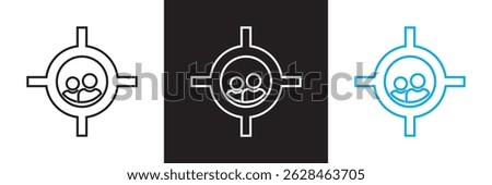 Focus icon.  Vector illustration. isolated on white and black background. EPS 10