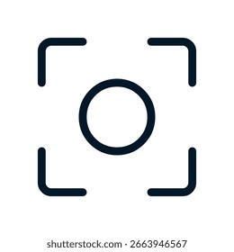 Fokussymbol, Vektor-Logo-Zeichen, Illustration, Form, Design, UX UI-Symbol, bearbeitbare EPS