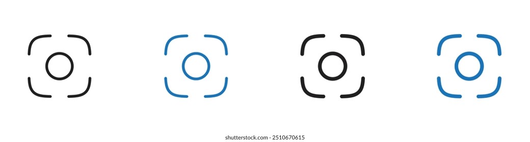 Focus icon Vector set outline