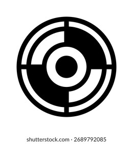 Illustration zum Entwurf eines Vektorsymbols mit Fokus