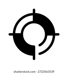 Illustration zum Entwurf eines Vektorsymbols mit Fokus