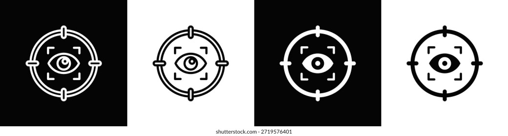 Estilo de fondo blanco y negro del icono del foco