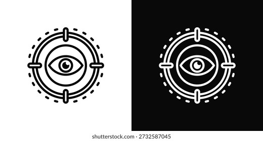 Estilo de fondo blanco y negro del icono del foco