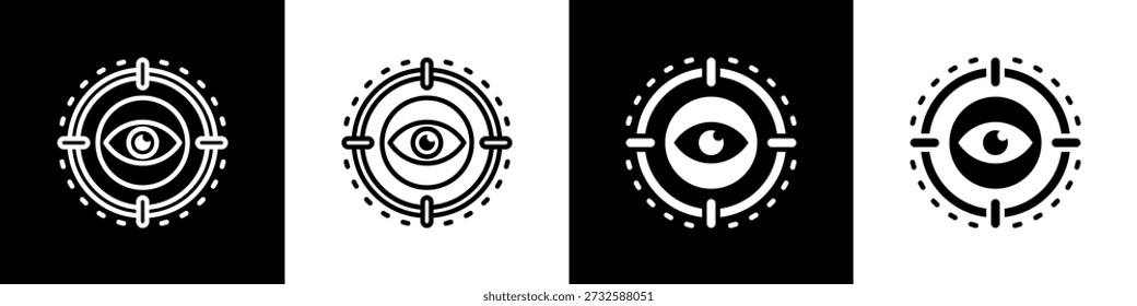 Estilo de fondo blanco y negro del icono del foco