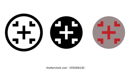 focus icon, zoom icon, target icon for mobile apps of various styles