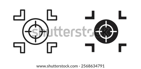 Focus icons in outline and fill. vector illustration for ui.