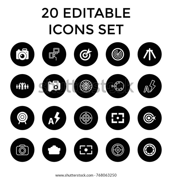 Focus Icons Set 20 Editable Filled Stock Vector (Royalty Free) 768063250