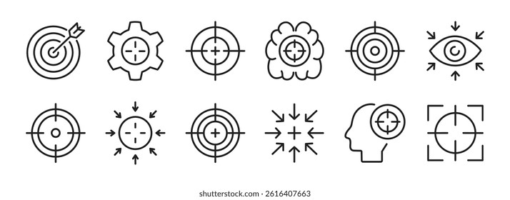 Focus icons set. Vector illustration.