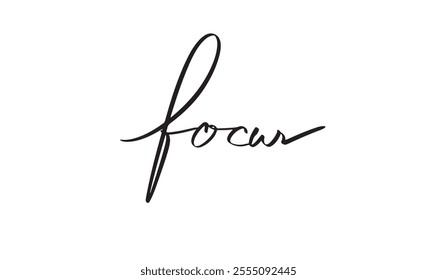 Focus idea calligraphy hand written lettering script black color brush art ink sharpened celebration target goal strategy symbol optical target vision achievement modern elegance traditional design