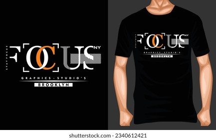 focus illustration typography shirt design editable template 