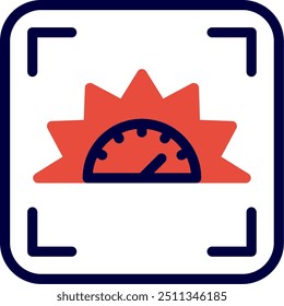 Focus indicator Line Red Filled Vector Icon Design