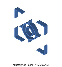Focus isometric left top view 3D icon
