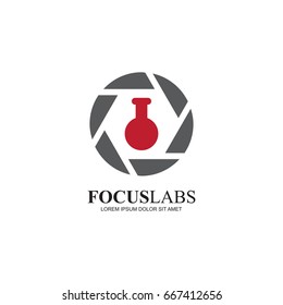 Focus Laboratory Logo Design Template Vector .