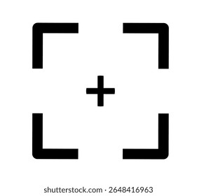 Icono de la lente de enfoque. Icono de objetivo sobre fondo blanco