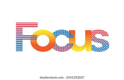 Focus Letter Typography, Corporate Office Wall Branding Wall Sticker Vector illustration Design. Abstract Text Art