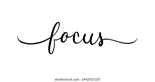 Enfoque - vector de letras aislado sobre fondo blanco