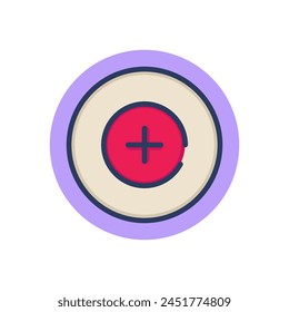 Icono de línea de enfoque. Círculo con cruz, centro, símbolo de contorno de cruz. Objetivo, precisión, concepto de objetivo. Elemento de símbolo de Ilustración vectorial para Diseños web y App