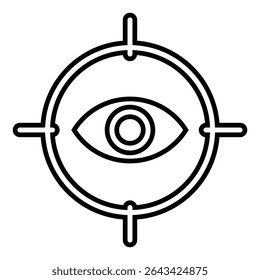 design do ícone da linha de foco. foco ilustração vetorial do símbolo de contorno preto fino. ícone de traçado editável no plano de fundo transparente.
