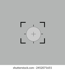 Icono de línea de enfoque. Símbolo de lente de enfoque de cámara de contorno aislado, ícono de Ilustración vectorial.