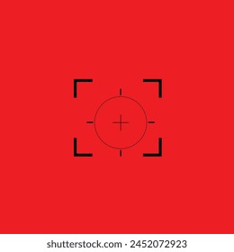 Focus line icon. Outline camera focus lens symbol isolated,Sniper rifle target cross hairs silhouetted.