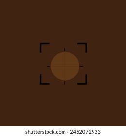 Icono de línea de enfoque. Símbolo de lente de enfoque de cámara de contorno aislado, diana de rifle de francotirador silueta cruz.