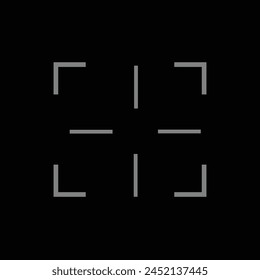 Icono de línea de enfoque. Símbolo de lente de enfoque de cámara de contorno aislado, silueta de las cruces del objetivo del rifle de francotirador. Icono de Vector.