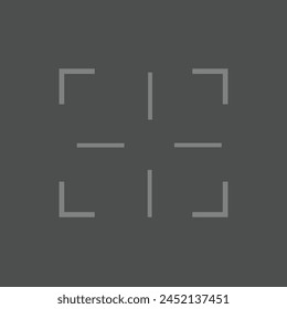 Icono de línea de enfoque. Símbolo de lente de enfoque de cámara de contorno aislado, silueta de las cruces del objetivo del rifle de francotirador. Icono de Vector.