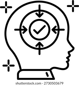 Línea de enfoque de diseño de íconos de Vector