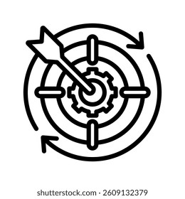 Focus Line Vector Illustration On White Background.