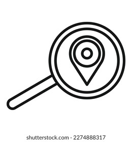 Vector de contorno de icono de ubicación de foco. Digital del cliente. Plomo de cazador