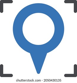 icono de color de glifo vectorial de ubicación de foco