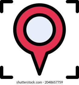 focus location vector line colour icon