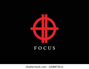Fokussieren Logo Design Symbol Illustrator Vektordatei.