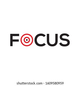 focus logotype with target illustration