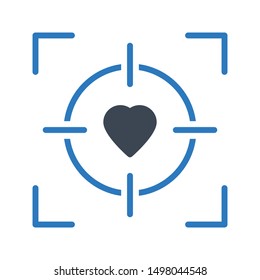 focus love glyph colour vector icon