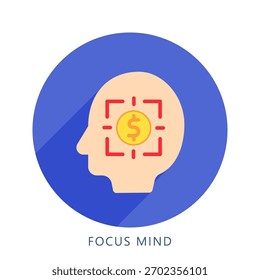 Ícone de Ilustração da Mente de Foco. Use Para Conceitos Modernos, Impressão, Ui, Kit Ux, Desenvolvimento De Web E Aplicativos. Vetor Relacionado Ao Financiamento De Negócios, Gestão E Muito Mais
