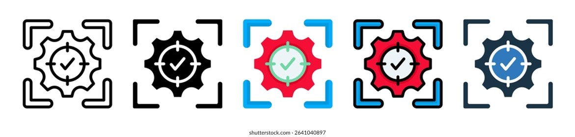 Focus Mode Icon Multiple Style Vector Illustration