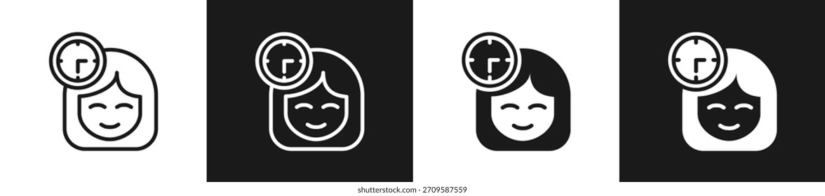Línea De Modo De Enfoque N Estilos De Iconos De Glifos En Fondo Blanco Y Negro