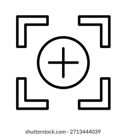 Focus Mode Outline Icon Vector Illustration