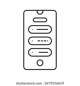 focus mode smartphone tech engagement line icon vector. focus mode smartphone tech engagement sign. isolated contour symbol black illustration