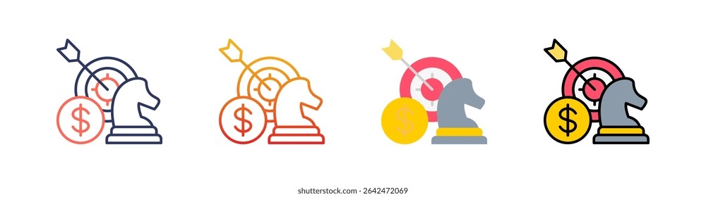 Focus Multi Style Icon Set Vector